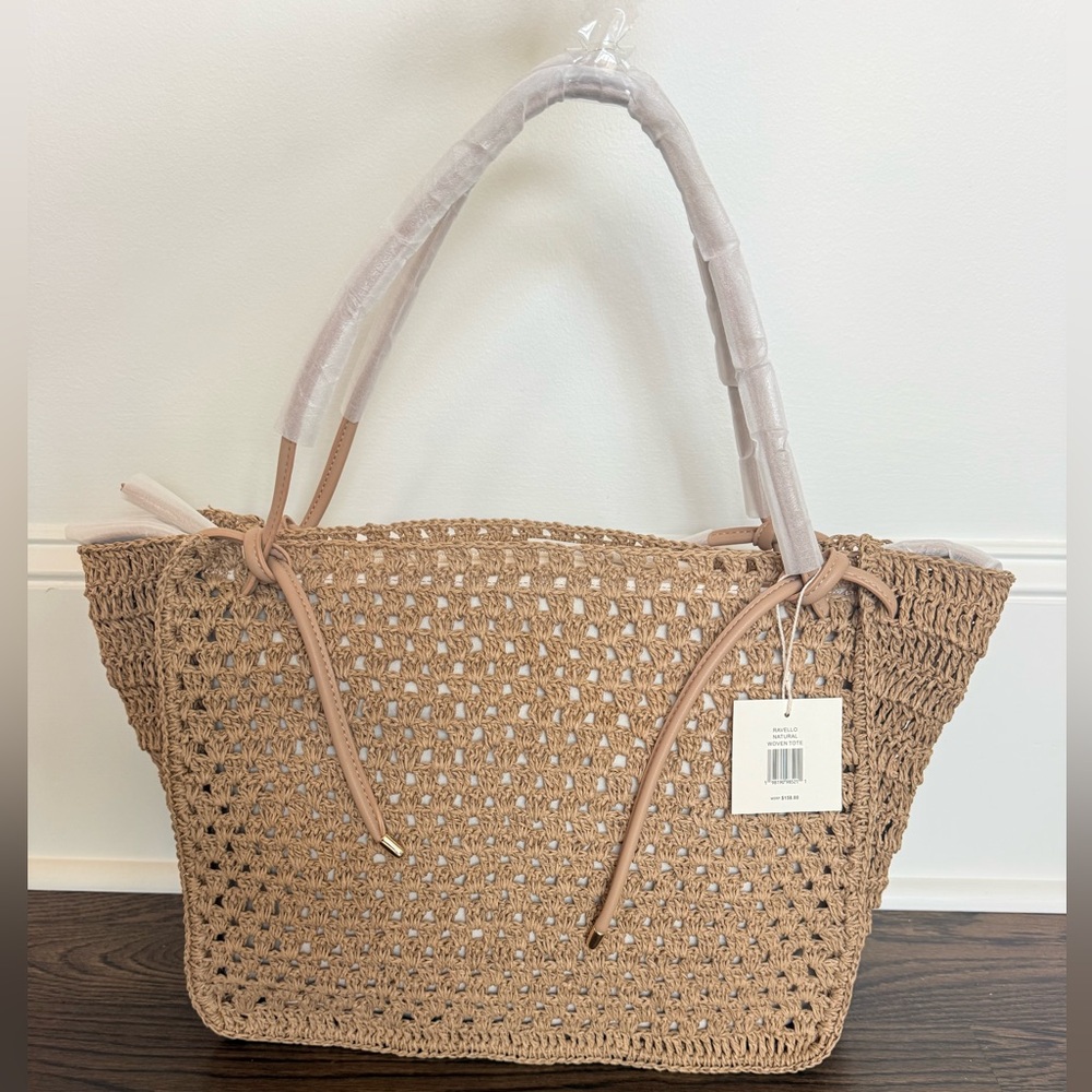 NWT Dolce Vita Ravello Tote Natural Raffia Tote Bag - Picture 8 of 14